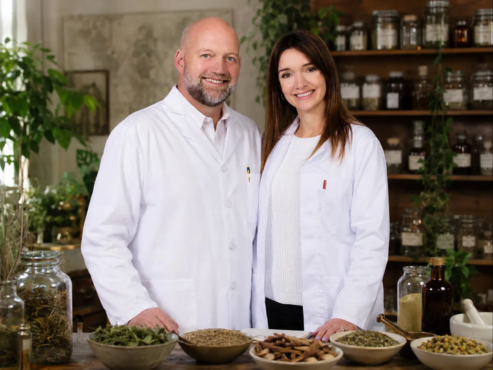 Lifetones founders Vincent and Cheryl Tones, herbalists, in their apothecary