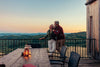 couple looking out over mountains.