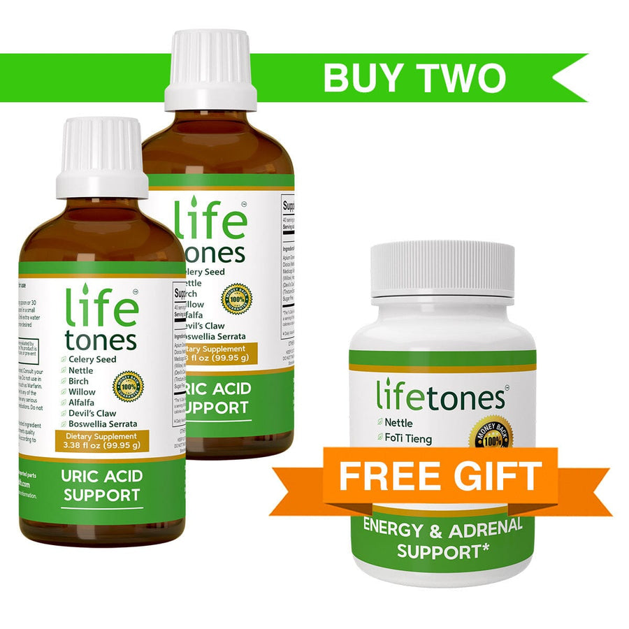 Buy 2 Uric Acid Support Tinctures, Get A Free Energy & Adrenal Capsules