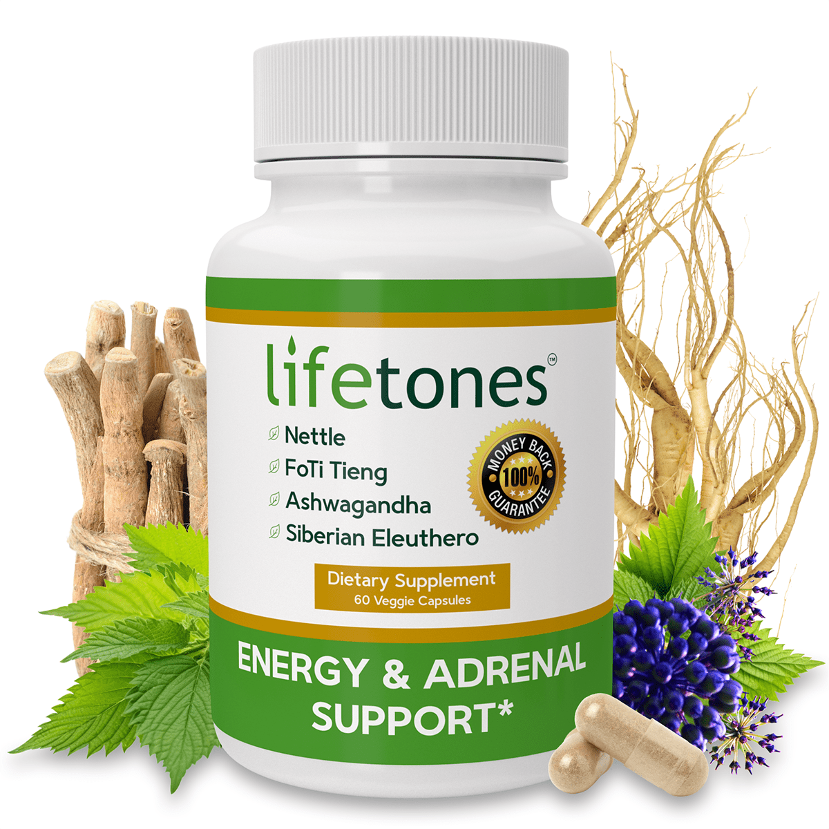 Lifetones Energy & Adrenal Support Capsules | Subscribe & Save