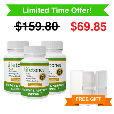 Buy 3 Energy & Adrenal Support Capsules, Get A Free Supplement Case