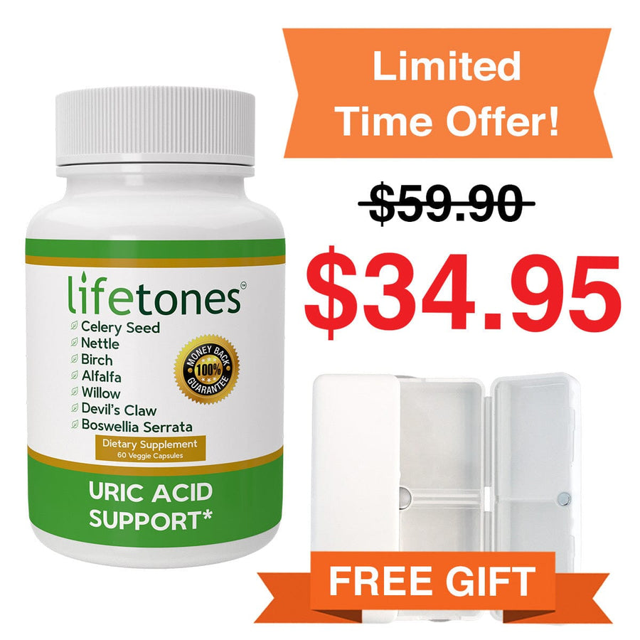 Lifetones Uric Acid Support Capsules | Free Supplement Case
