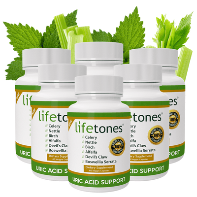 Lifetones Uric Acid Support | 60 Capsules | 6 Pack